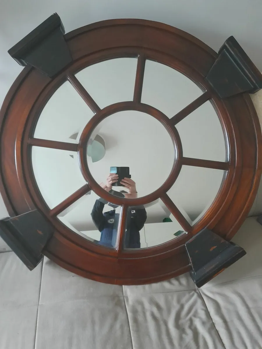 Large Hardwood Mirror - Image 3