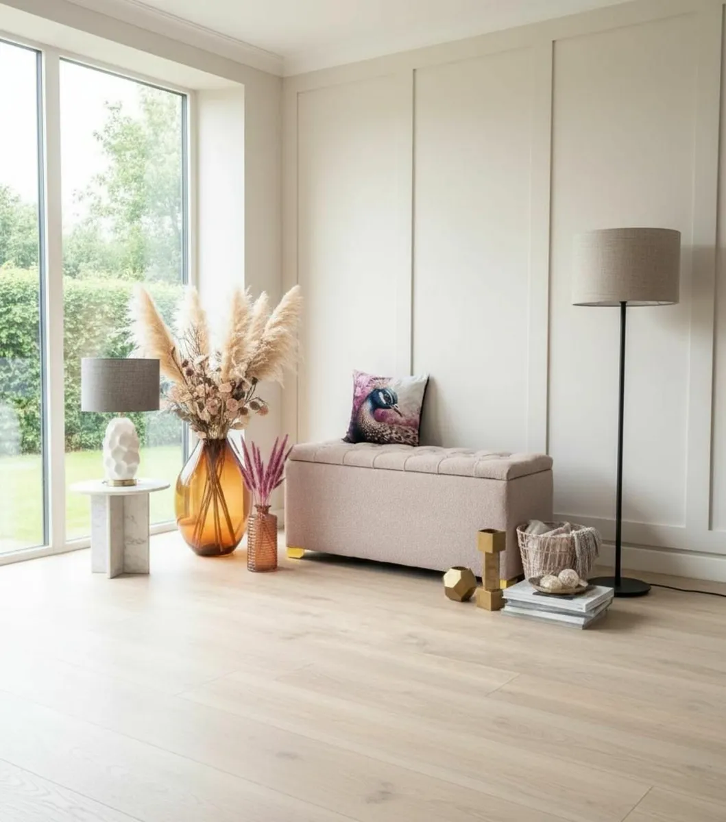 Boucle storage ottoman pouffe - Image 1