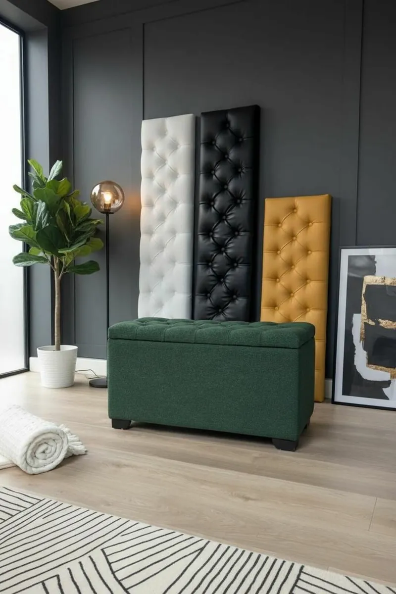 Boucle storage ottoman pouffe - Image 4