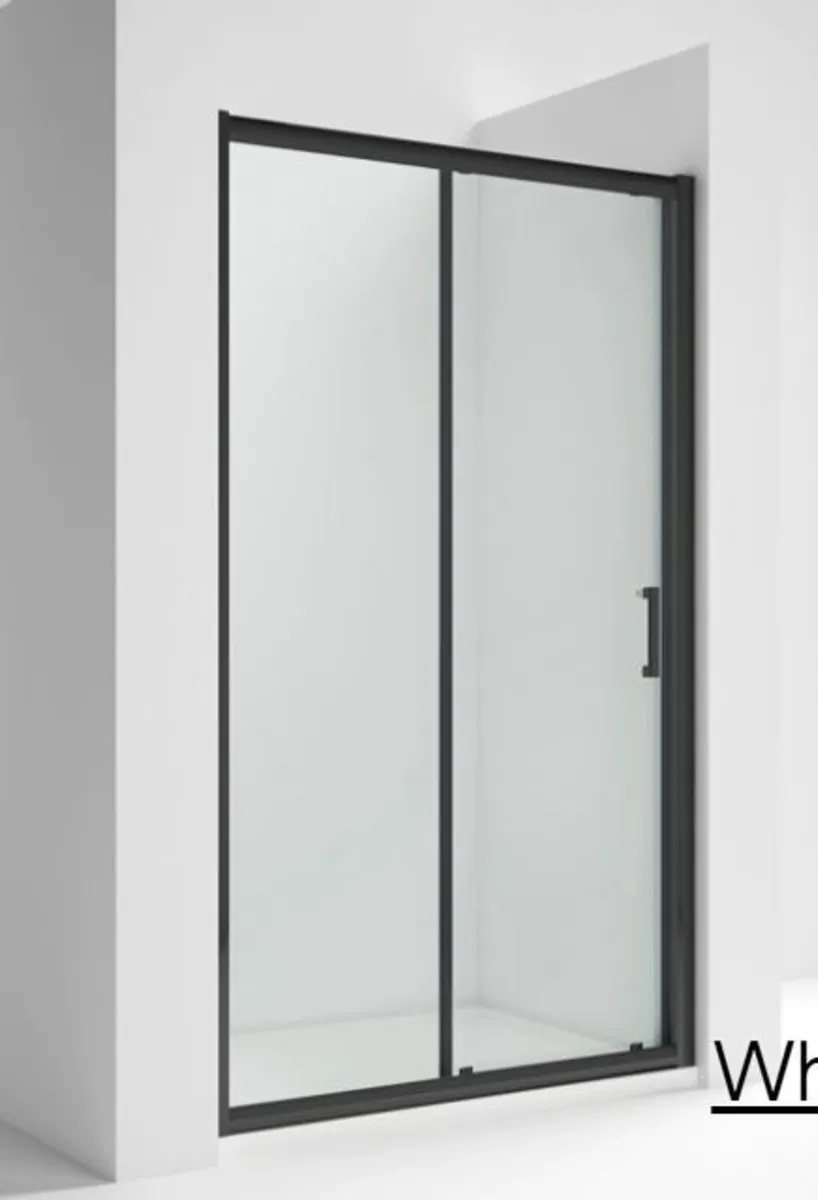 Dene 1000mm Black Single Sliding Shower Door
