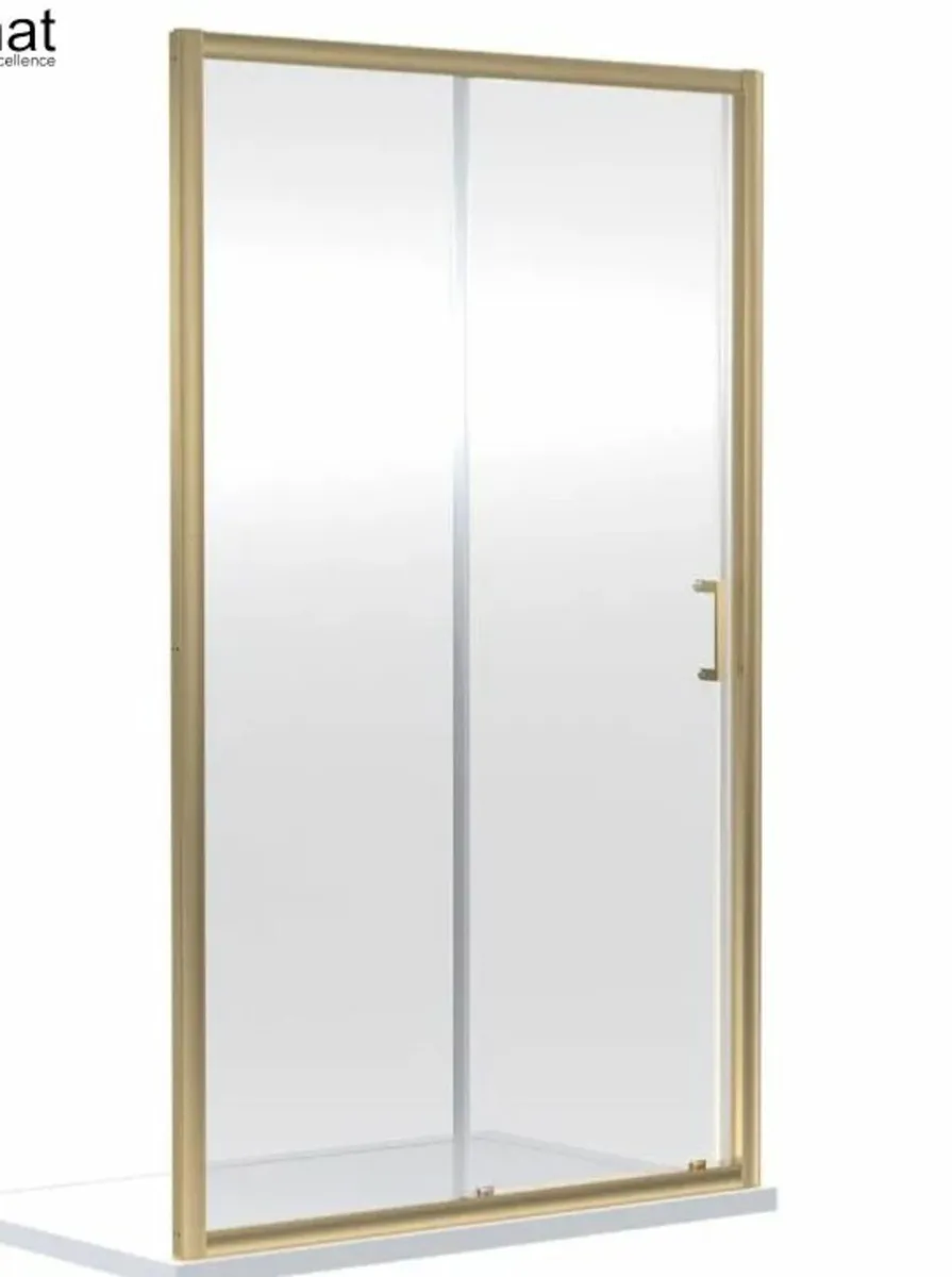 Dene 1200mm Single Sliding Door - Brushed Brass