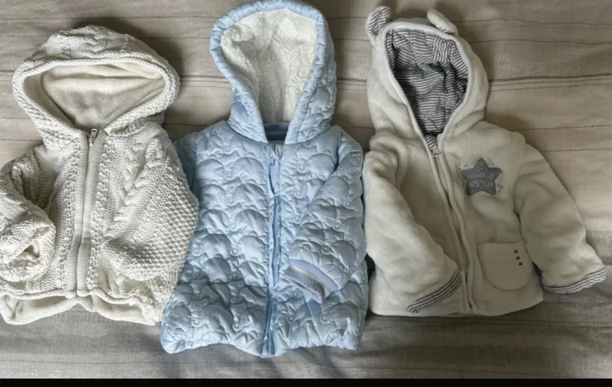 Bundle of baby winter jackets 0 -3 Months - Image 1