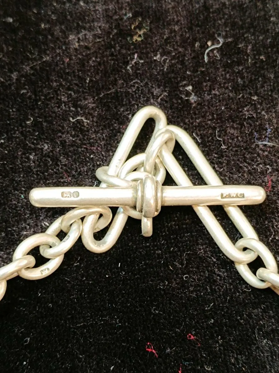Antique Silver Albert's Chain , T bar - Image 3