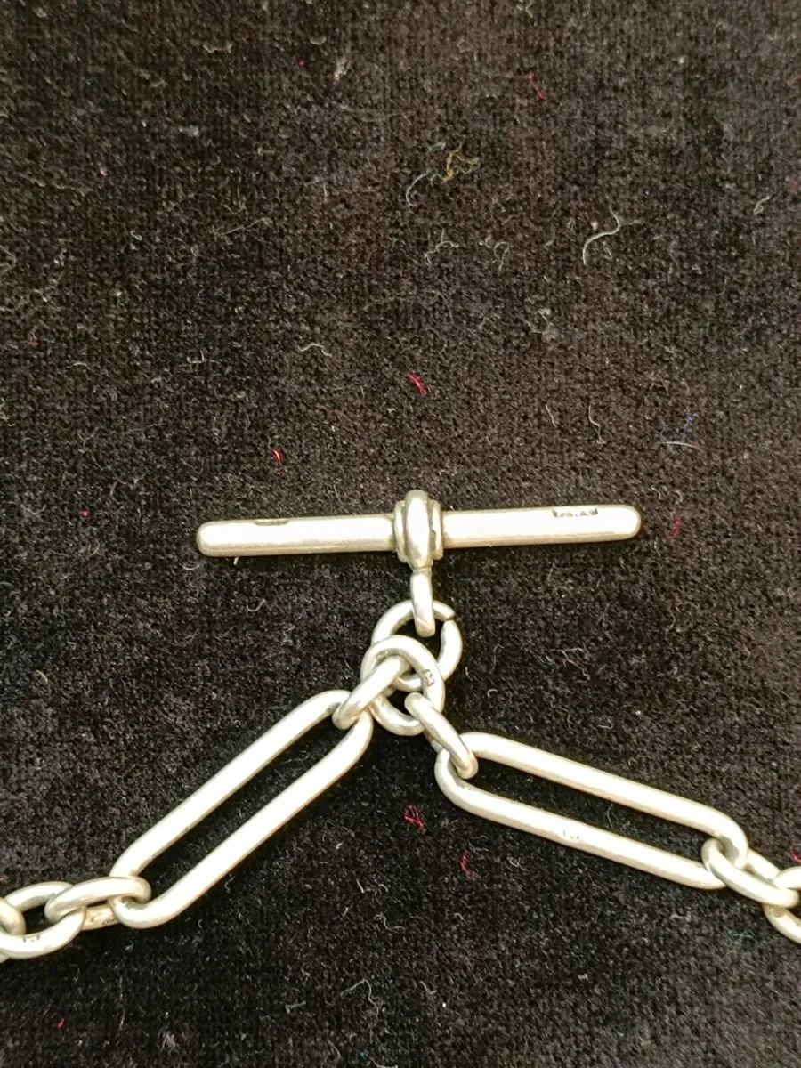 Antique Silver Albert's Chain , T bar - Image 4