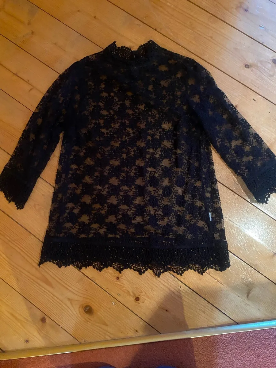 Black Lace Longsleeve Top. M&S - Image 1