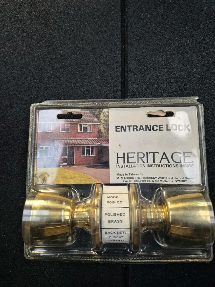 2 sets of Polished brass entrance lock - Image 2