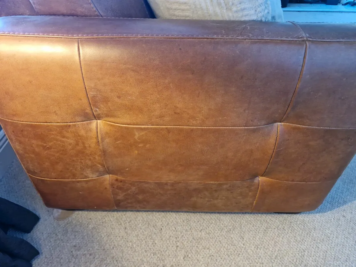 Sofa / Couch -  3 (to 4) Seater Tan Leather - Image 4