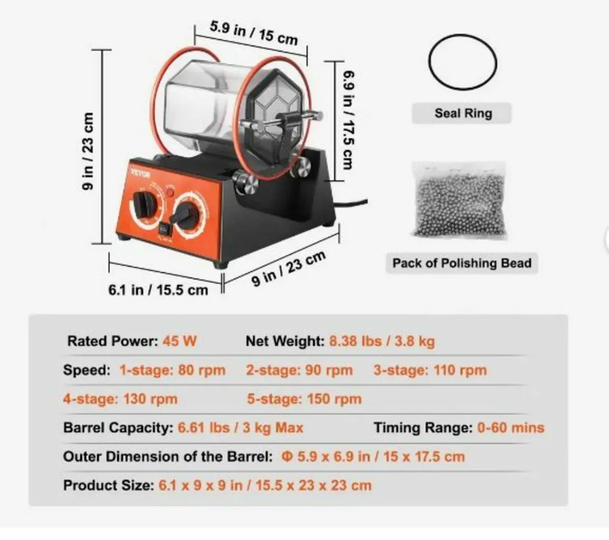3kg Rotary Tumbler Surface Polisher Jewelry - Image 4
