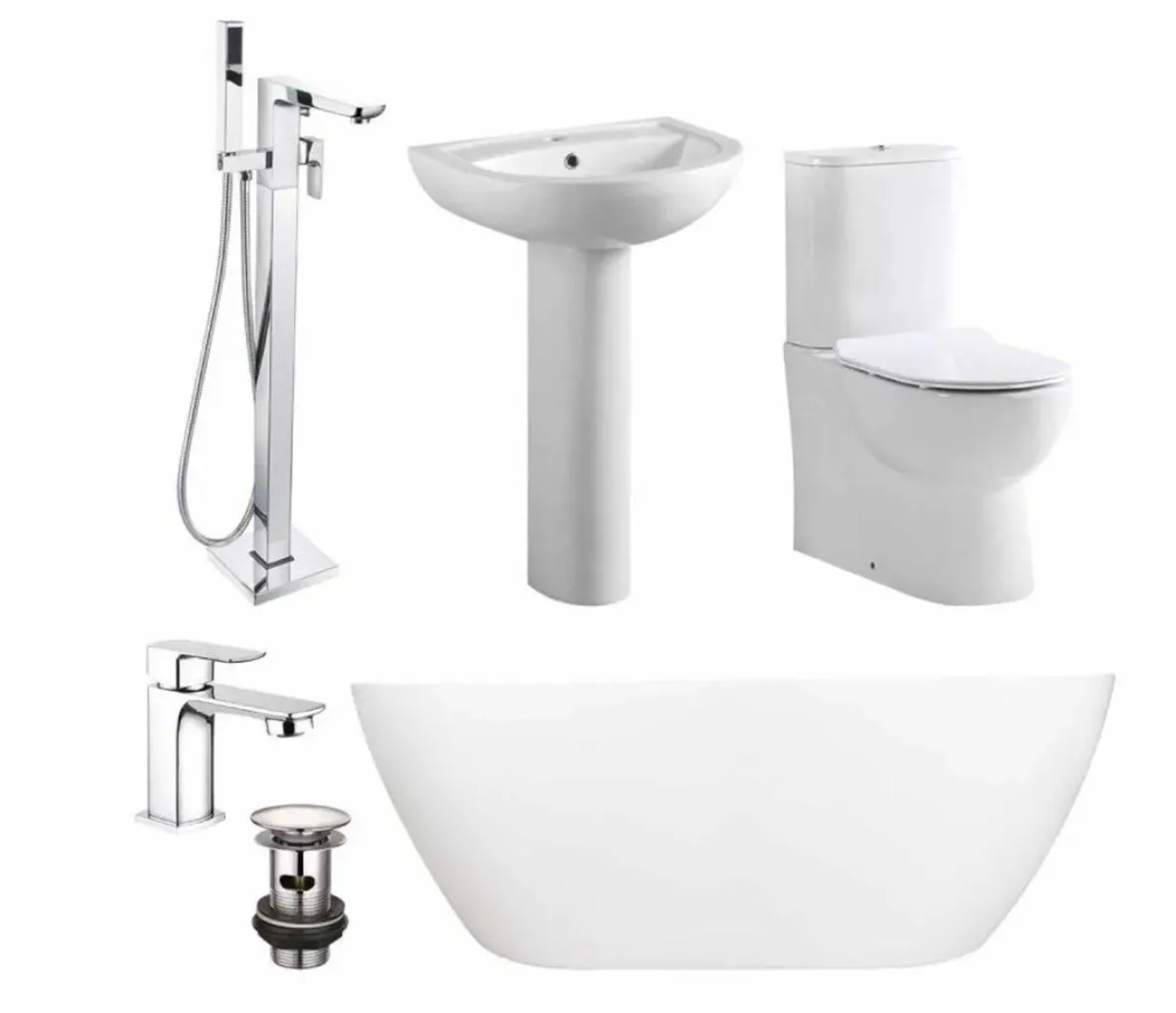 Complete Freestanding Bath Suite - Chrome