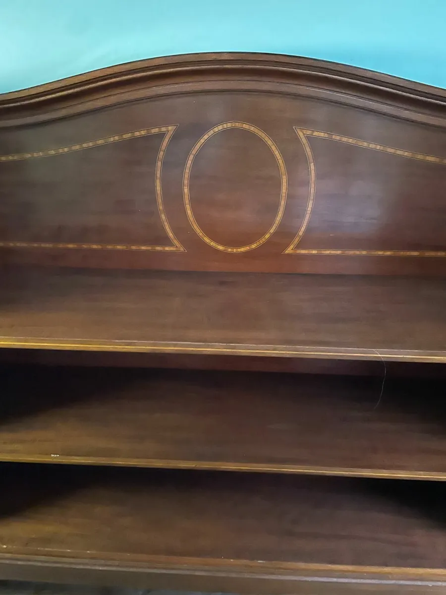Vintage Mahogany Inlaid Bookcase Sideboard - Image 2