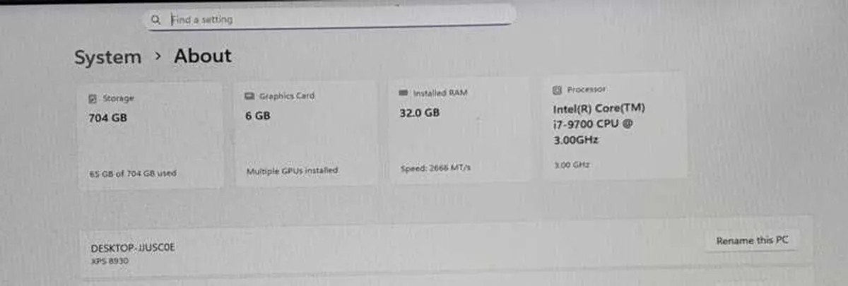 Dell Xps 8930 | Intel Core I7-9700 | 32gb Ram | Rtx 2060 (6gb) | 256gb Nvme + 500gb Ssd | Windows 11 Pro | - Image 2