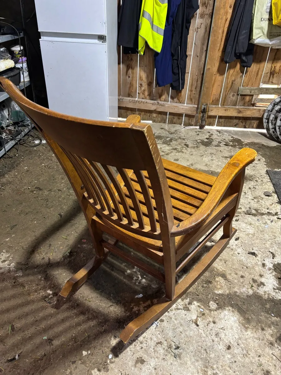Solid Oak Rocking Chair - Image 2