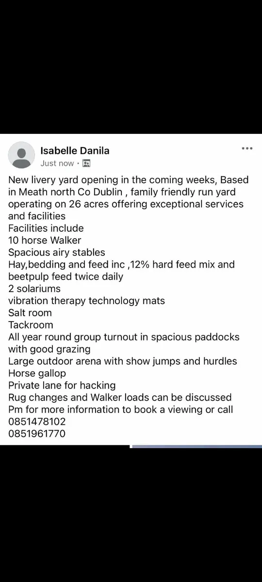 Livery yard opening in North county Dublin/Meath - Image 3