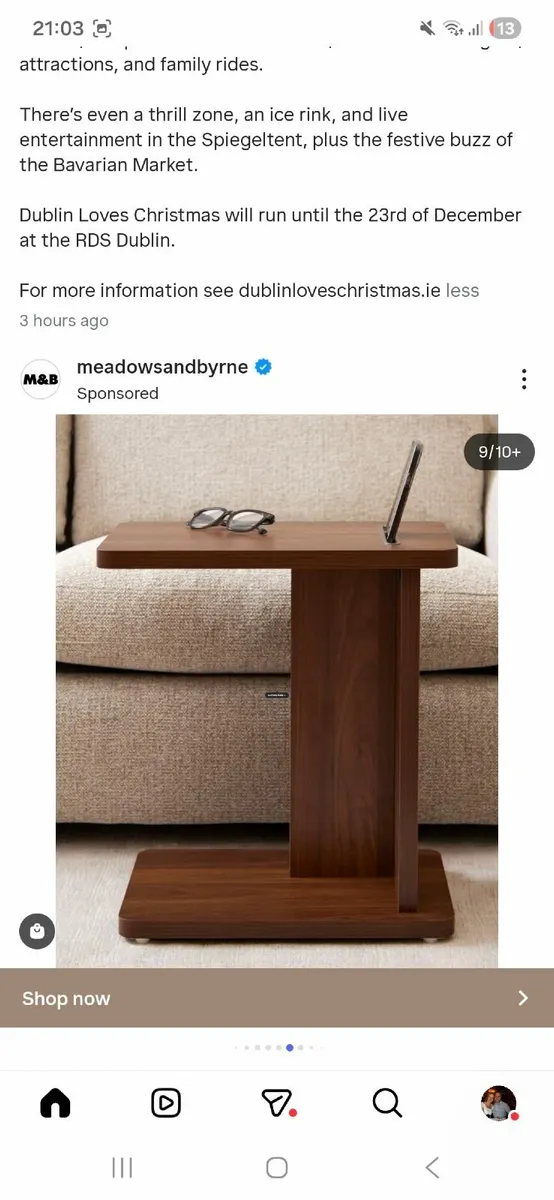 Nest of Chrome Glass side tables - Image 2