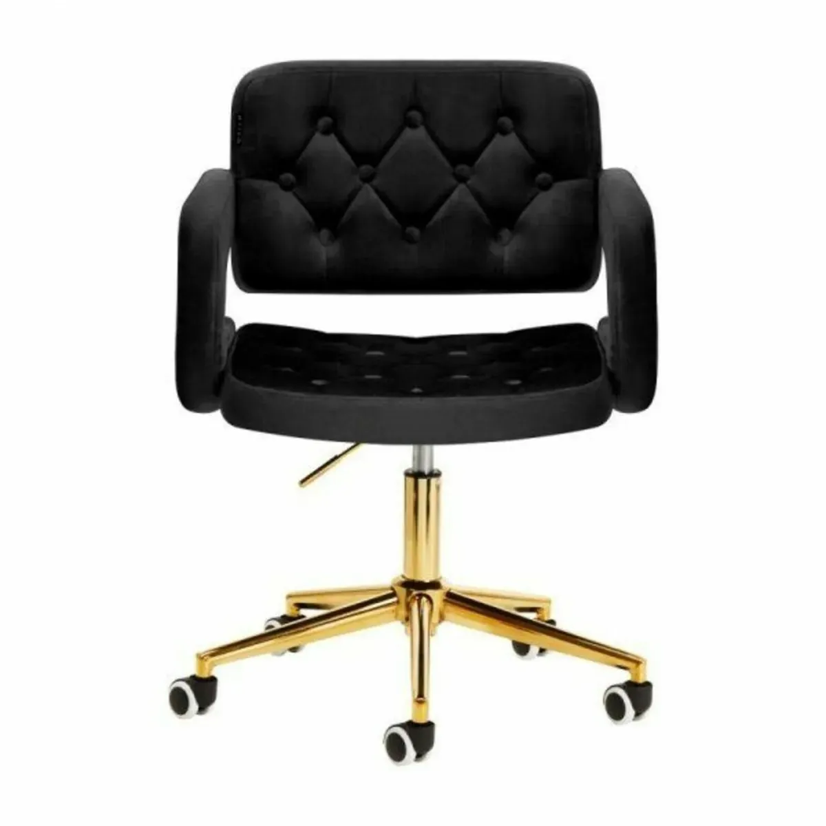 Black velvet swivel chair - Image 1