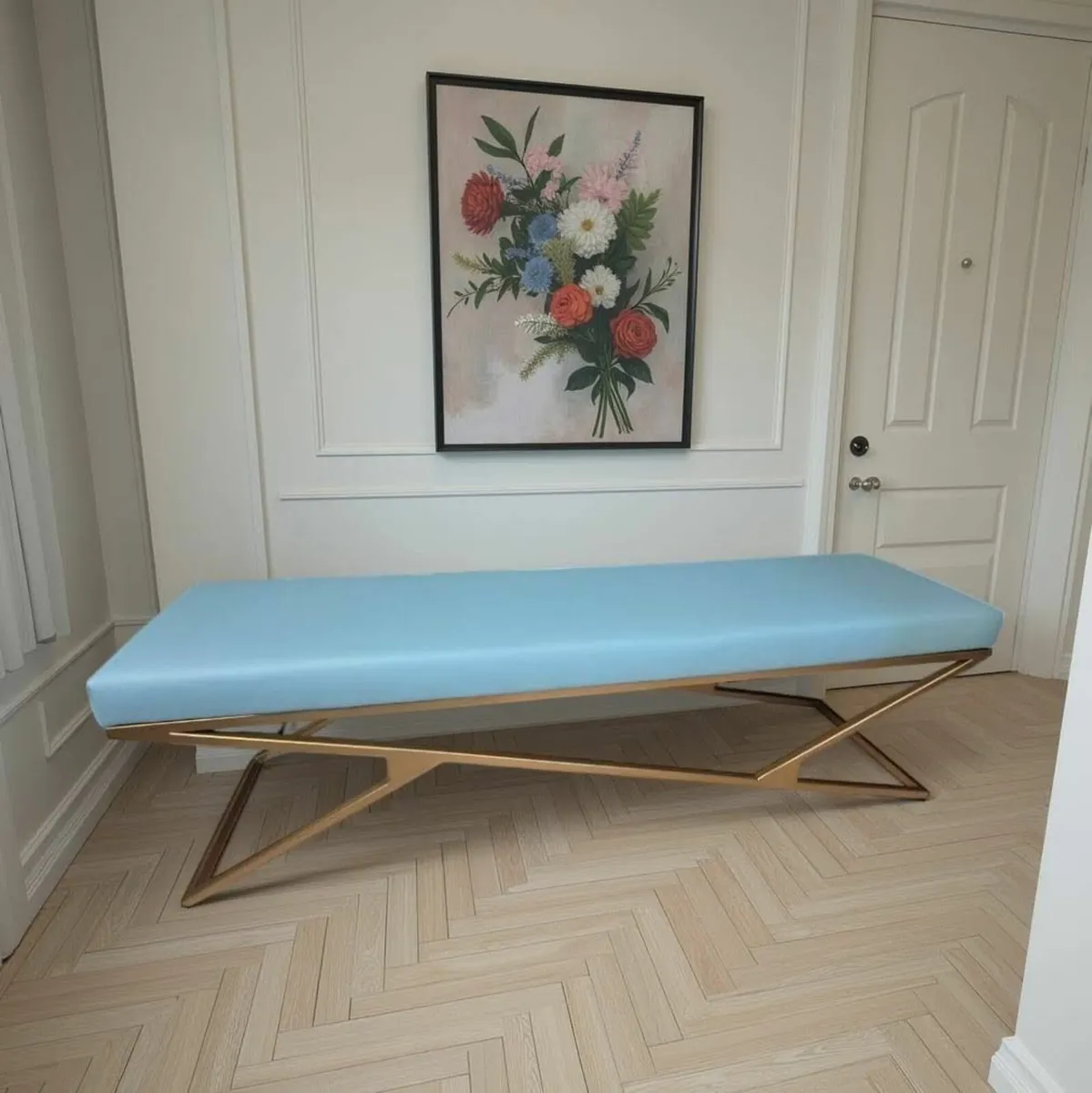 Metal frame bench with ecoleather seat - Image 3