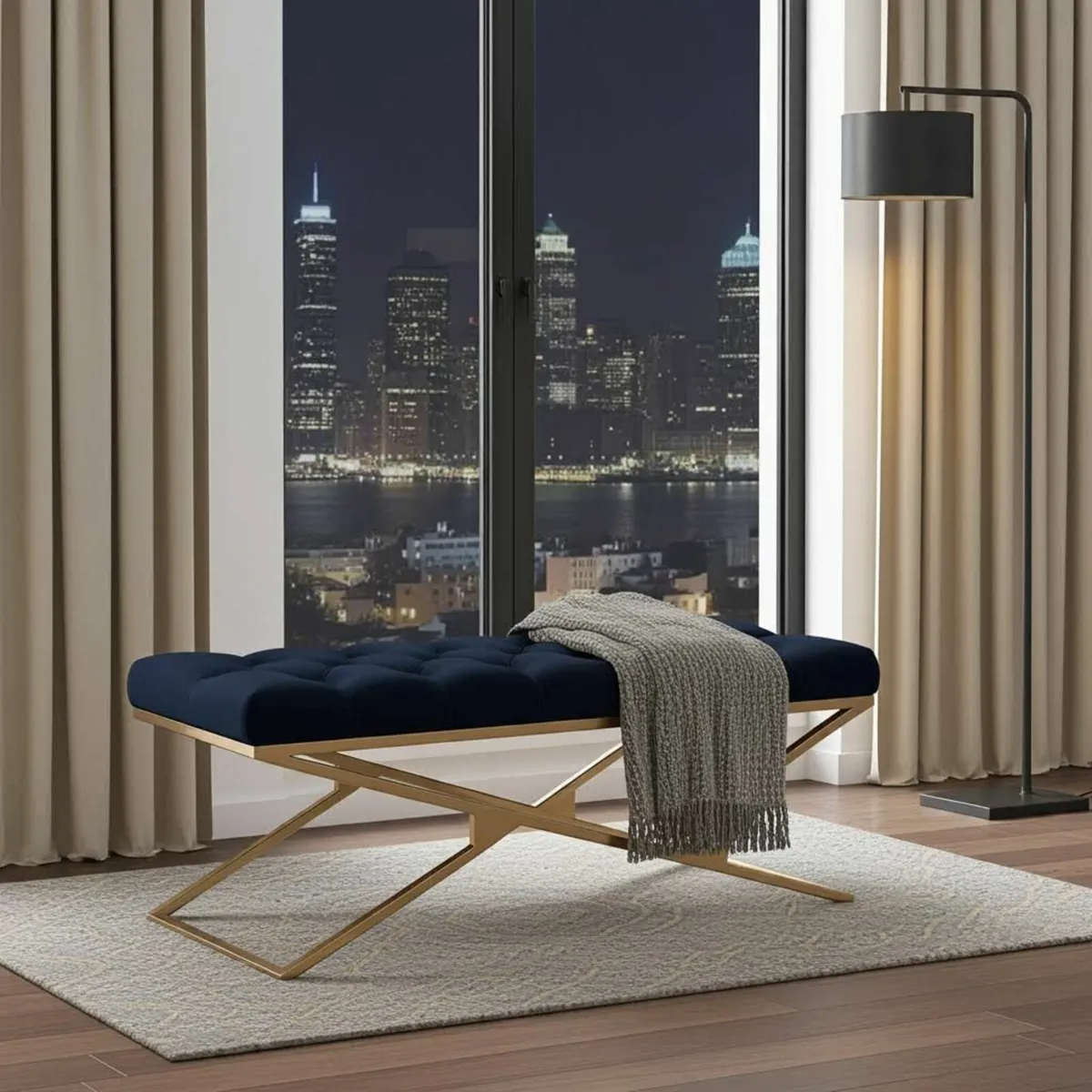 Metal frame bench 120cm - Image 1