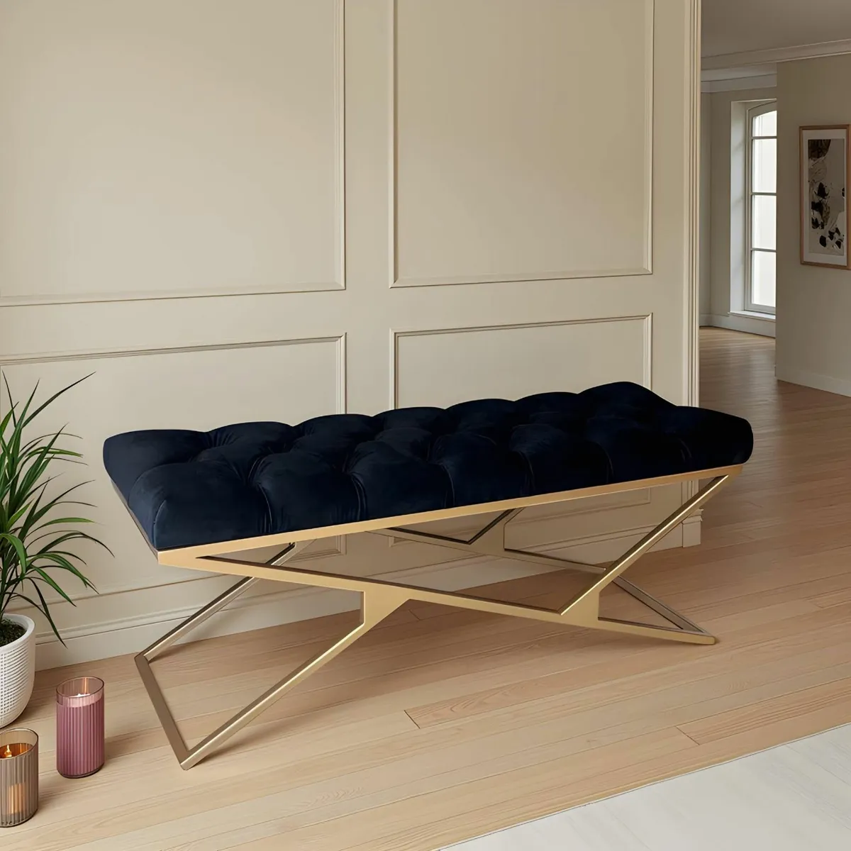 Metal frame bench 120cm - Image 2