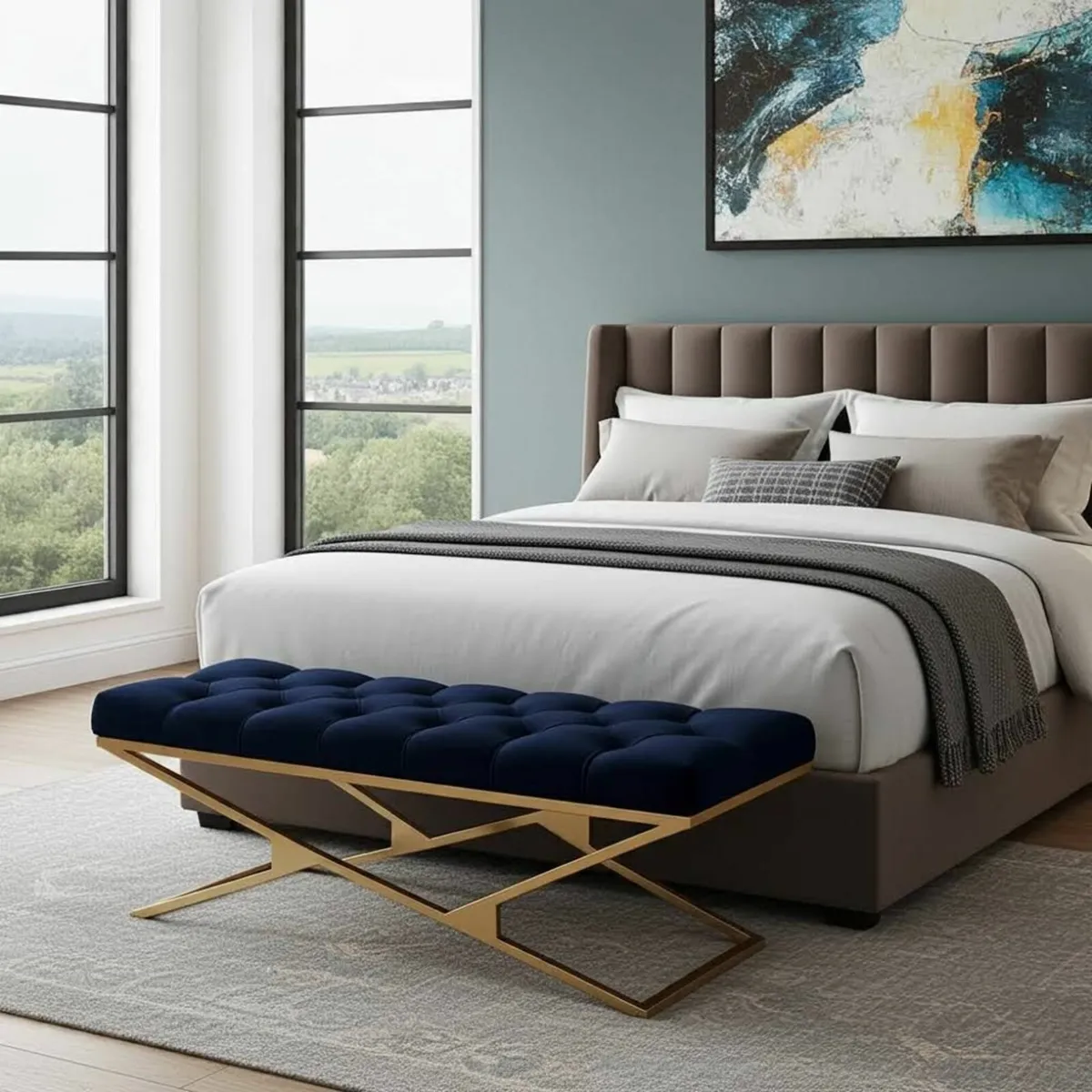 Metal frame bench 120cm - Image 4