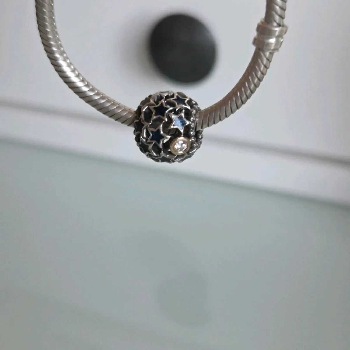 Pandora two tone blue enamel stars night sky charm - Image 2