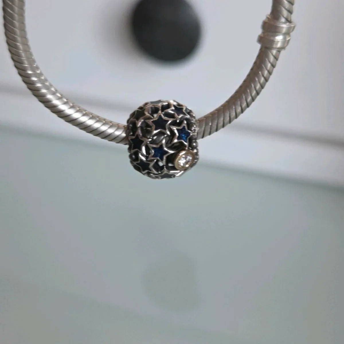 Pandora two tone blue enamel stars night sky charm - Image 3