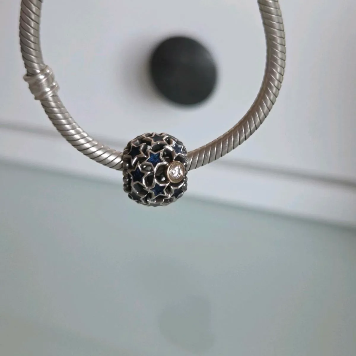 Pandora two tone blue enamel stars night sky charm - Image 4