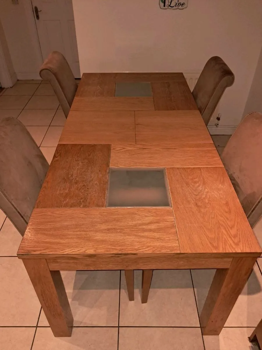 6-Seater Extendable Dining Table + 4 Chairs - Image 1