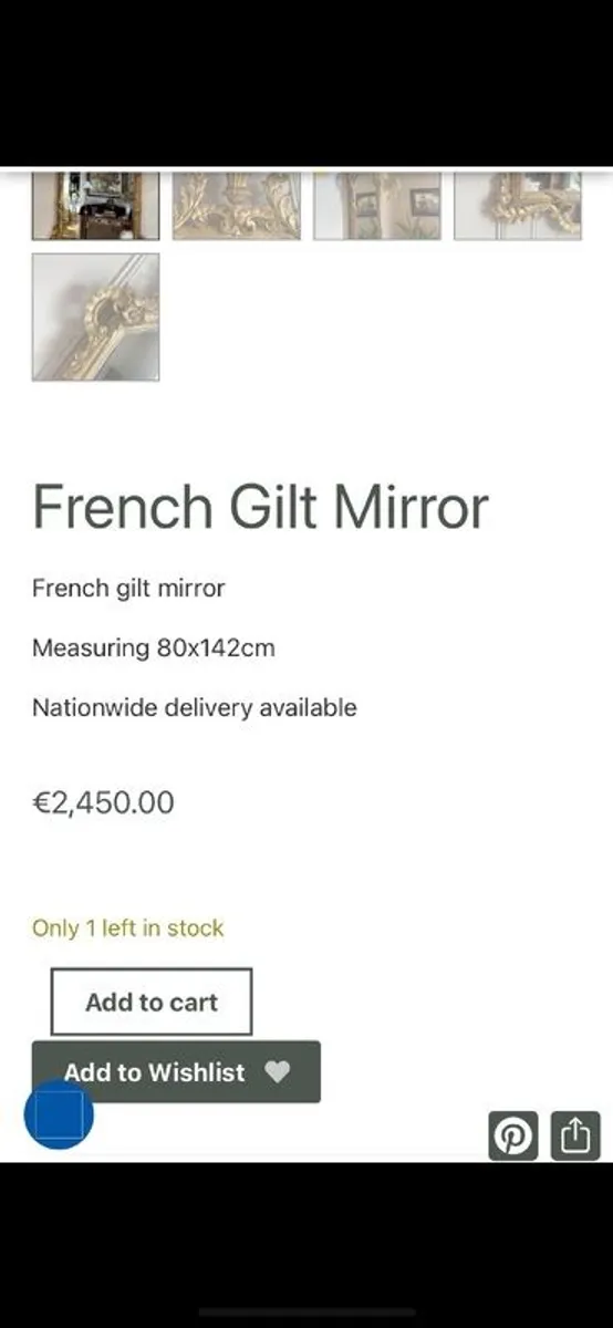 Antique French Gilt Mirror - Image 2