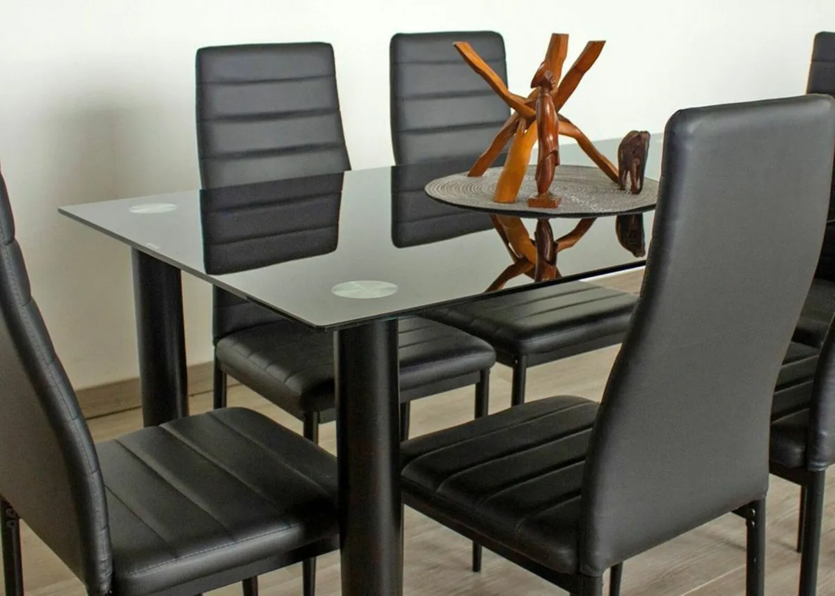 ✨ Christmas Offer! Black Glass Dining Table set ✨ - Image 1