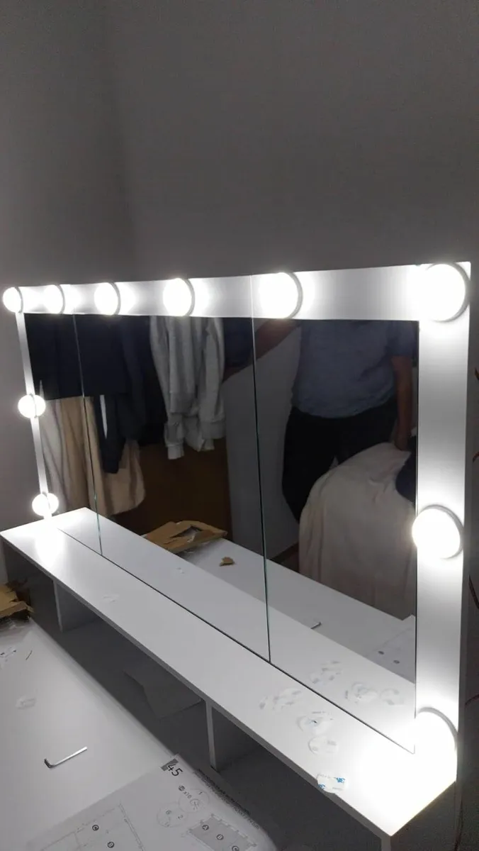 LED Vanity Dressing Table with Oversized Mirror - Image 4