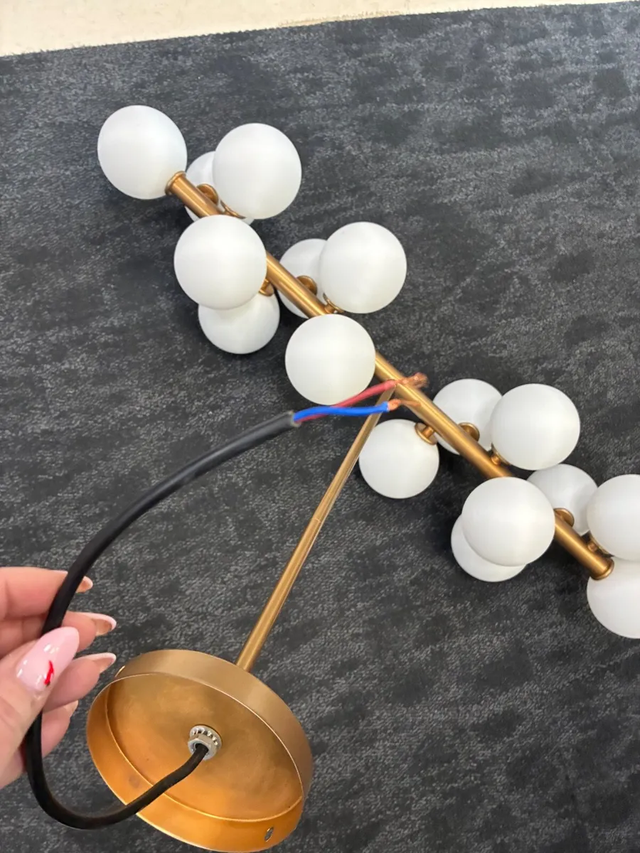 Brass and Opal Pendant light - Image 1