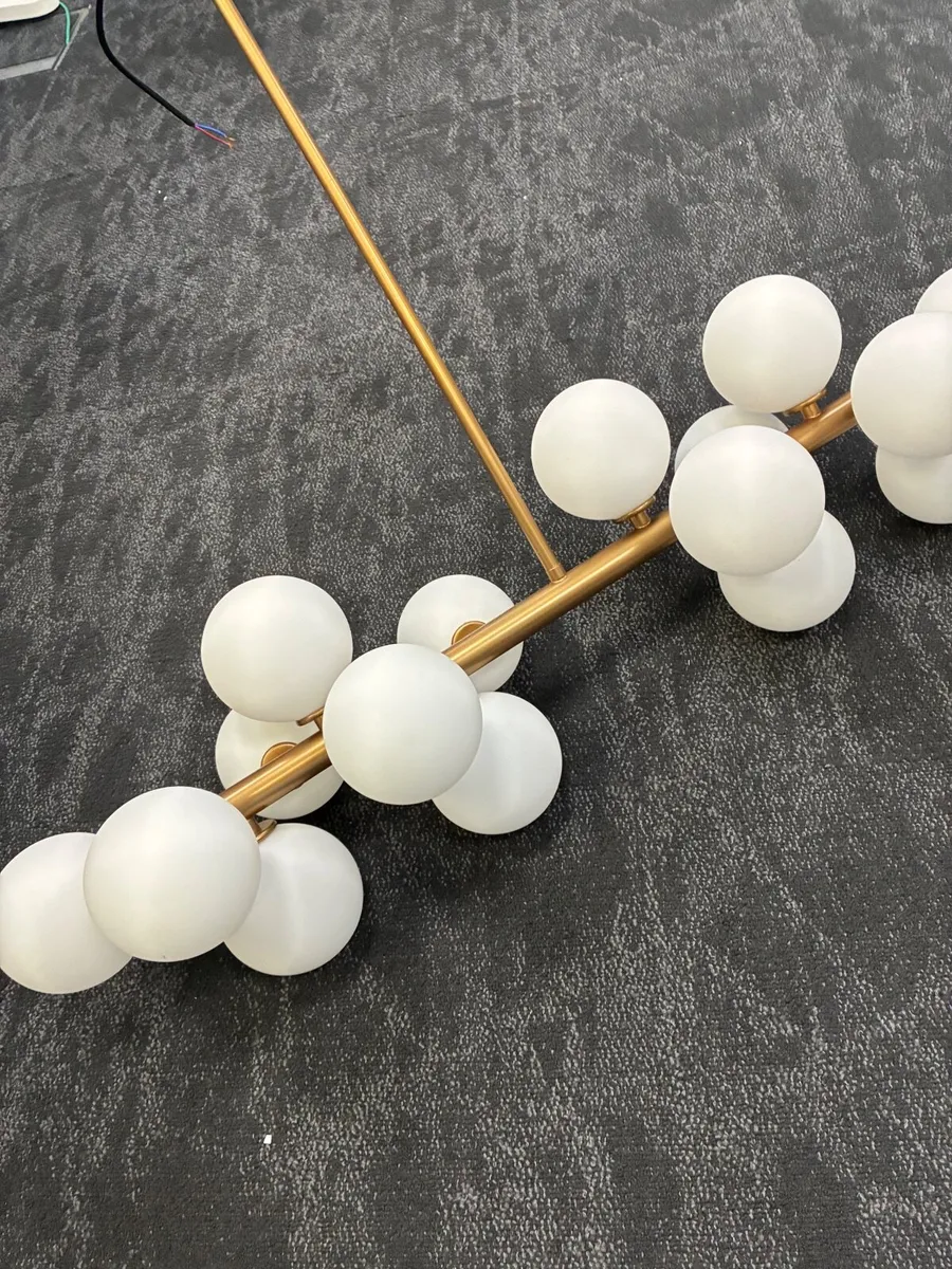 Brass and Opal Pendant light - Image 2