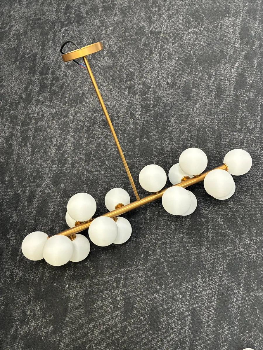 Brass and Opal Pendant light - Image 3