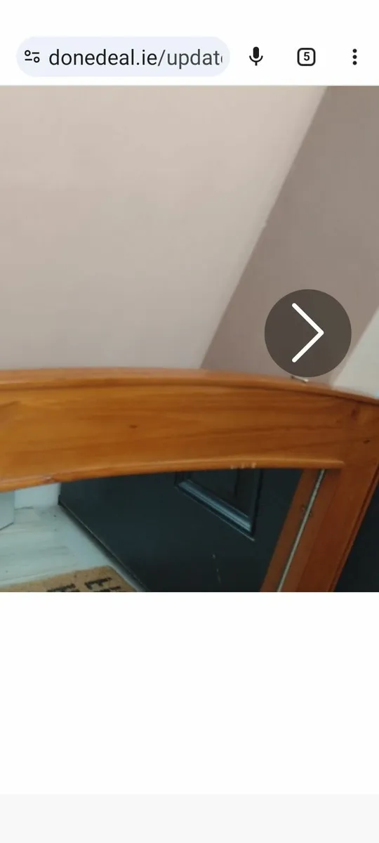 Large heavy solid Oak wall/mantle mirror - Image 4