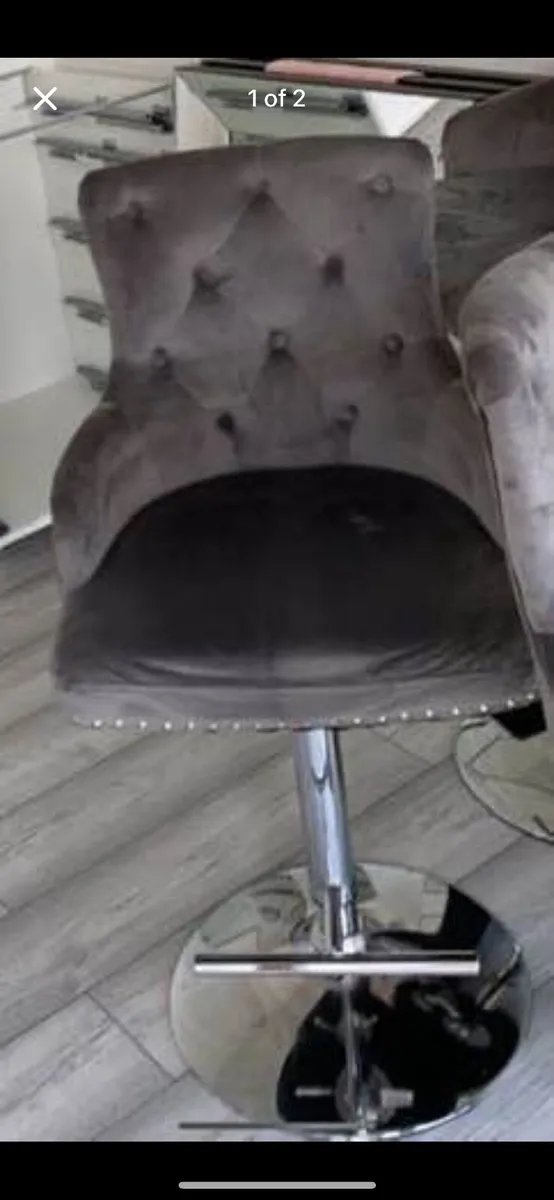 Grey Barstool - Set of Three - Image 2