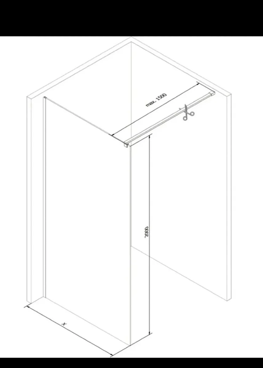 Walk in Shower Screen 1100mm - Image 3