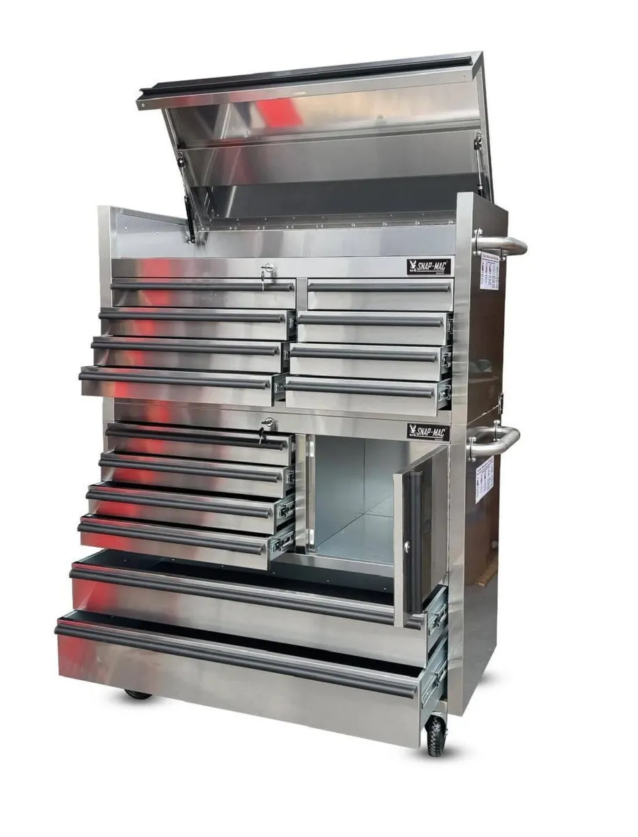 41” STAINLESS STEEL 14 DRAWER ROLLER TOOL CABINET - Image 3