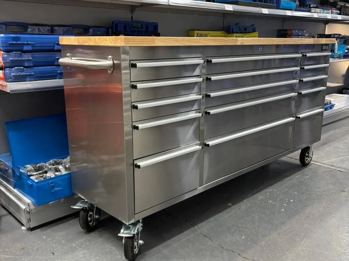 72” 15 Drawer Work Bench Tool Chest Cabinet - Image 2