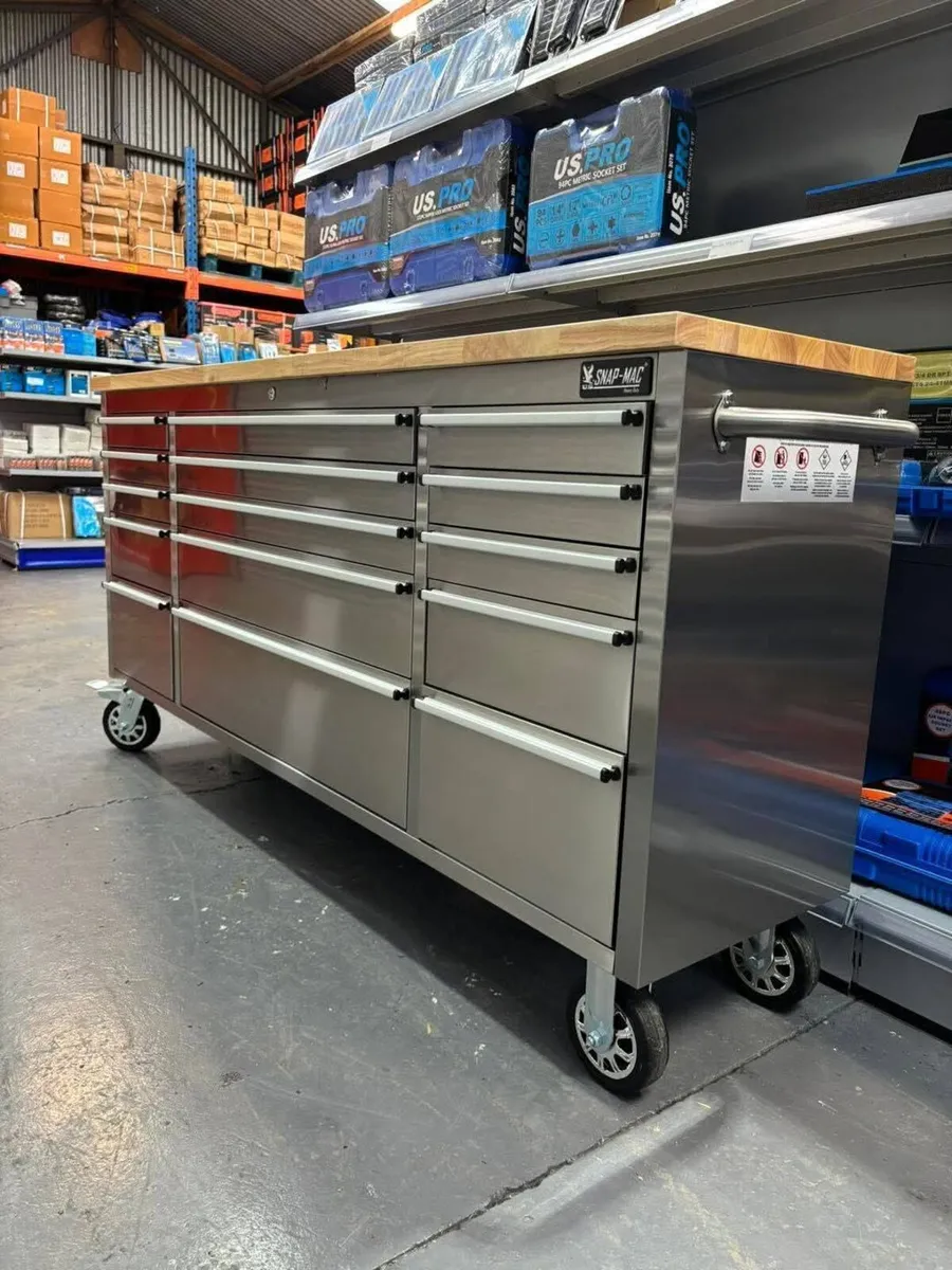 72” 15 Drawer Work Bench Tool Chest Cabinet - Image 3