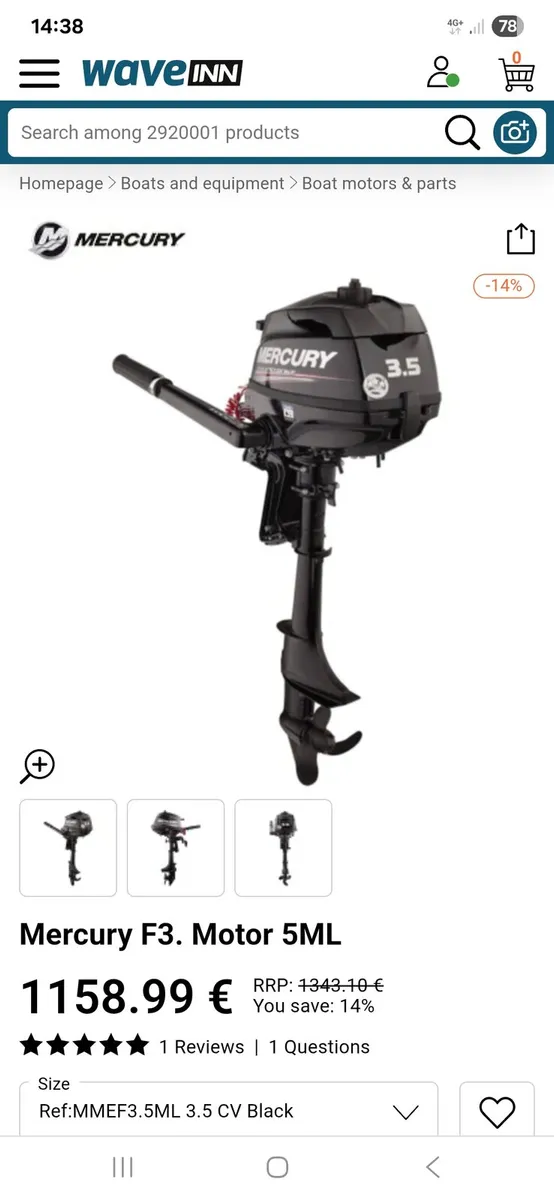 Mercury 3.5 hp 4-Stroke Outboard - Image 2