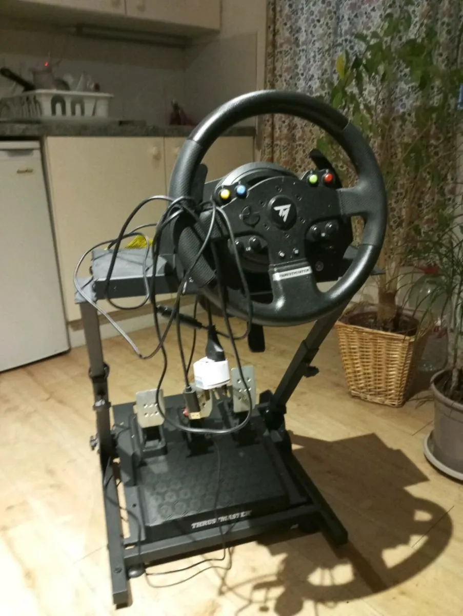 Thrustmaster steering wheel pedals and frame