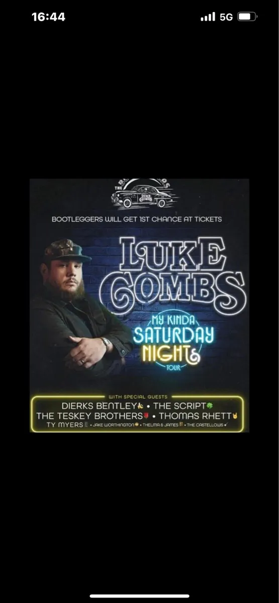 X4 Luke Combs Tickets Sat 18th July 26 Slane