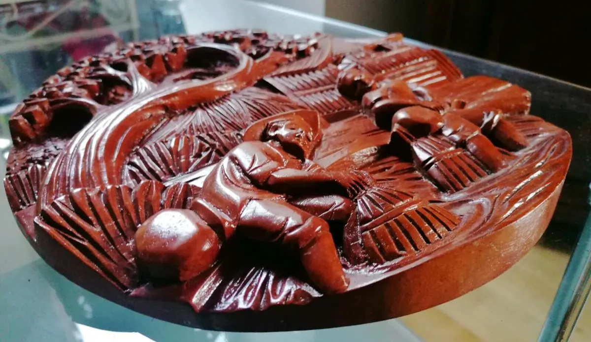 Carved Wooden Wall Plaque - Image 3