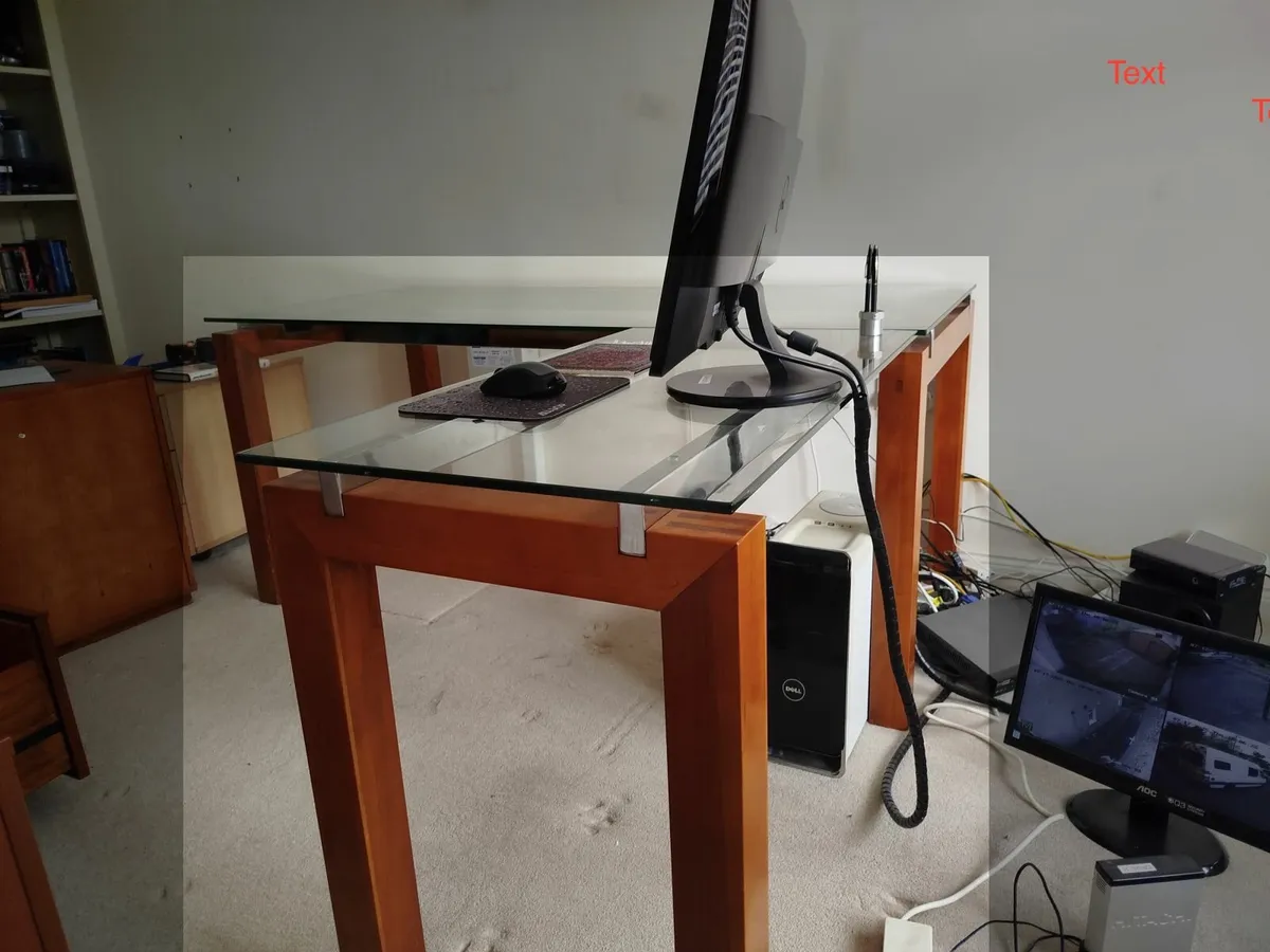 Glass top Large L shaped Office desk - Image 1