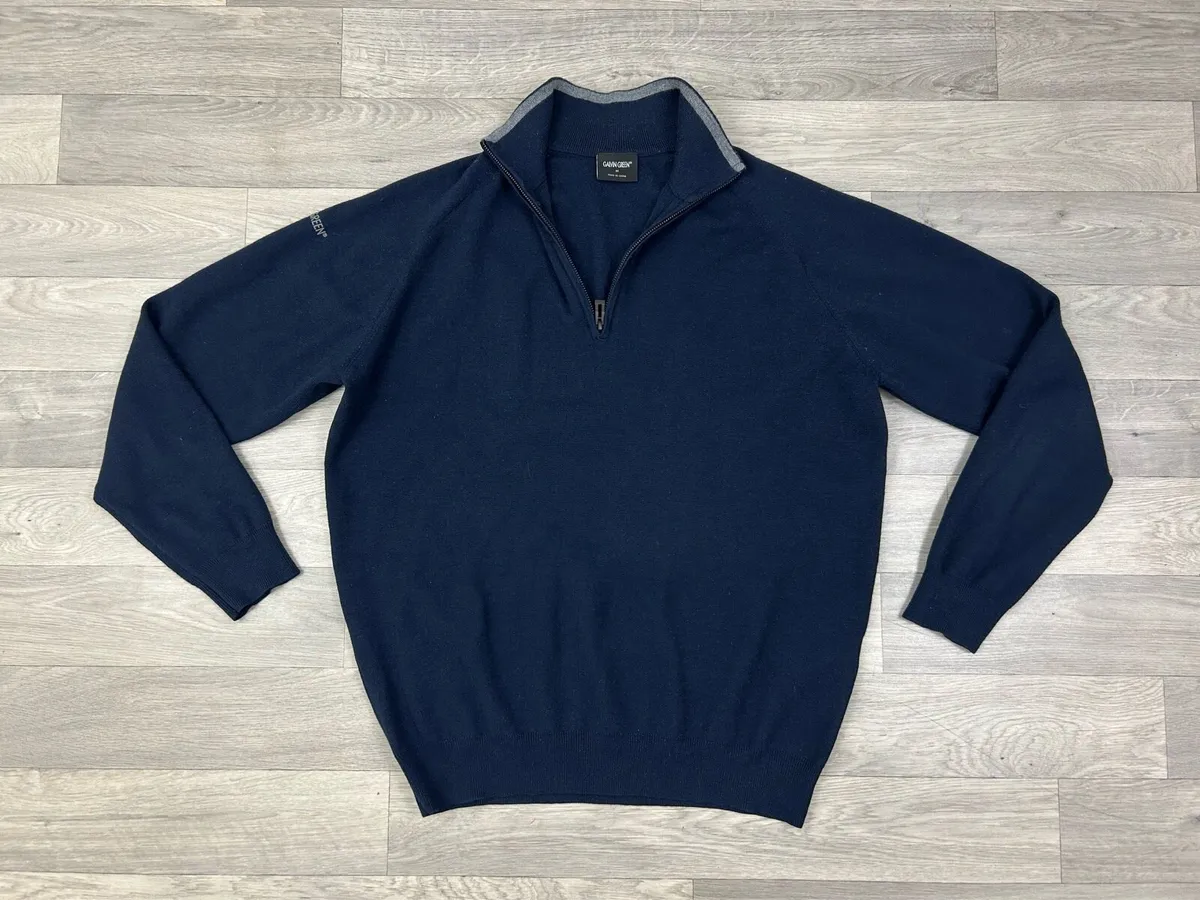 Galvin Green Wool Blend Half Zip Golf Jumper M - Image 1