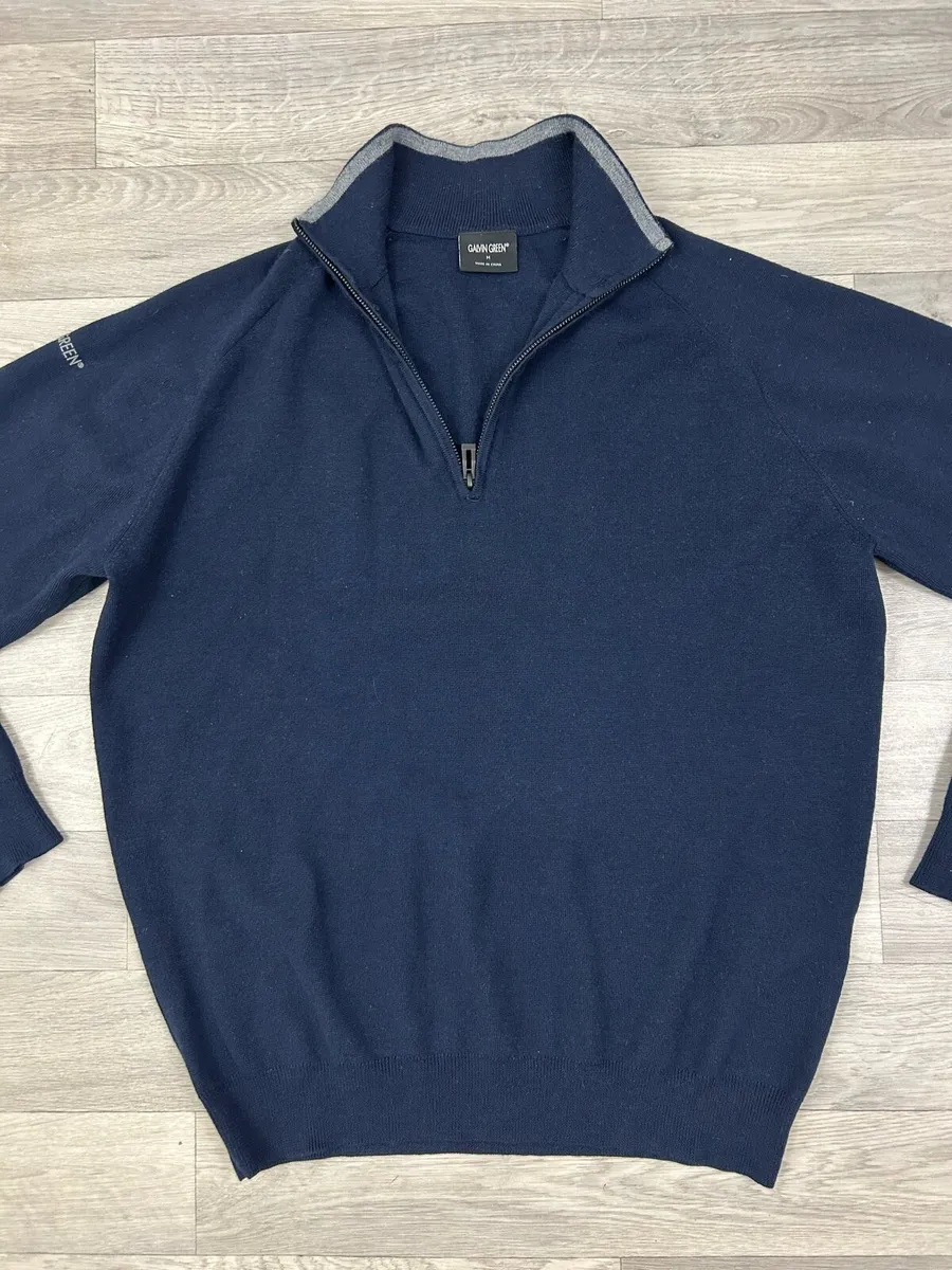 Galvin Green Wool Blend Half Zip Golf Jumper M - Image 2