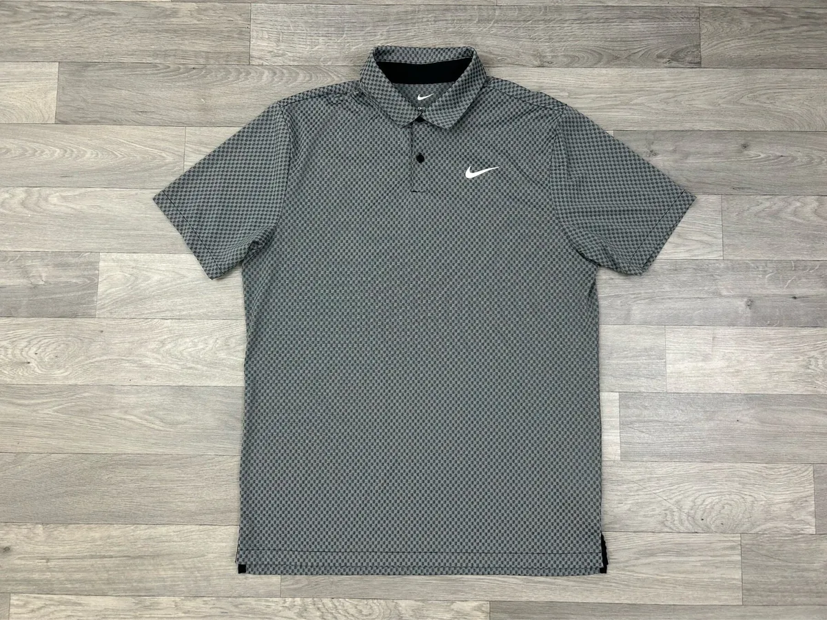 Nike Patterned Golf Polo Shirt Mens Medium - Image 1