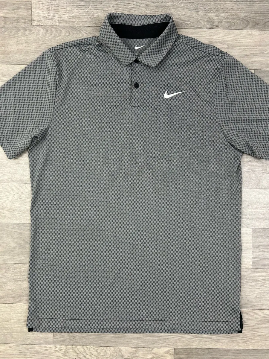 Nike Patterned Golf Polo Shirt Mens Medium - Image 2