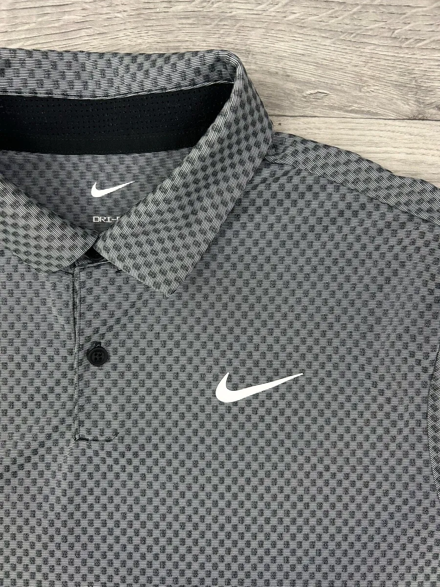 Nike Patterned Golf Polo Shirt Mens Medium - Image 3