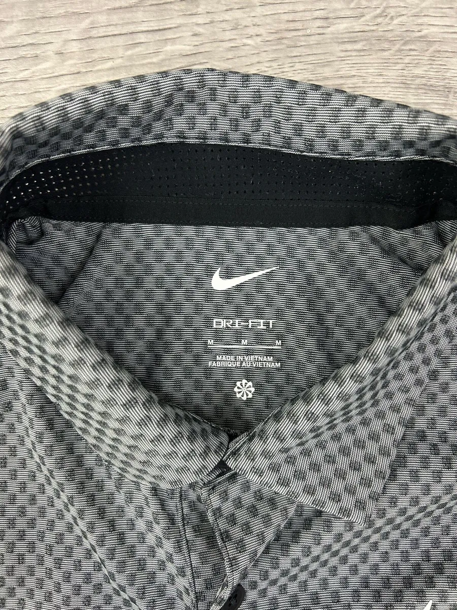 Nike Patterned Golf Polo Shirt Mens Medium - Image 4